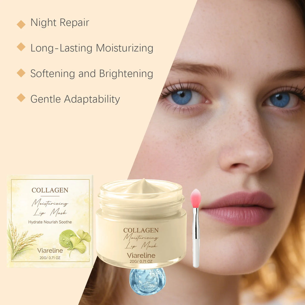Collagen Hydrating Lip Care Mask With Applicator Remove Dead Skin Soothe Dry Chapped Brighten Plumping Lips Nourishing Lip Mask Oasis Select
