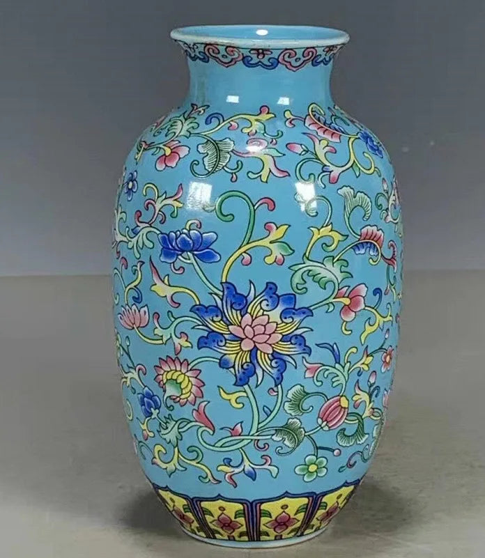 Chinese Table Antique Blue White Porcelain Vase Decoration Crafts