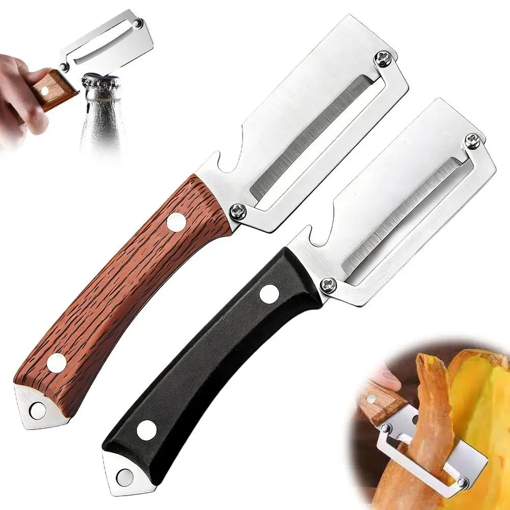 Stainless Steel Vegetable & Fruit Peeler – Wooden Handle