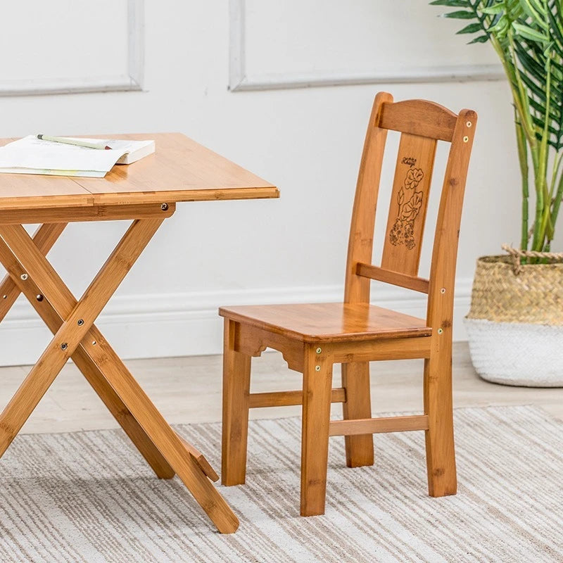 Small stool, square stool, round stool, backrest chair, small bamboo stool, low stool, children's dining chair, home living room Oasis Select