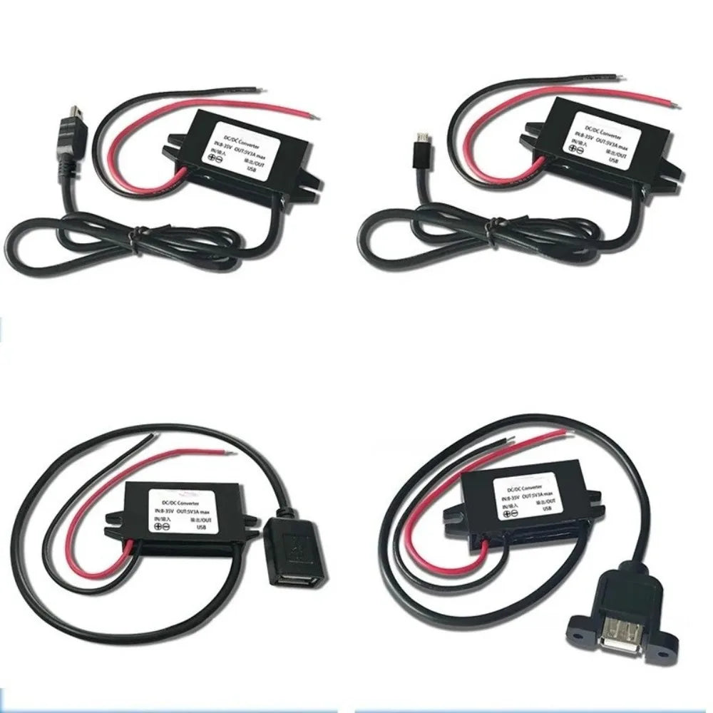 12V24V to 5V 3A Micro Mini USB Step Down Voltage Power Supply Output Adapter DC-DC Car Power Converter with Reverse Protection Oasis Select