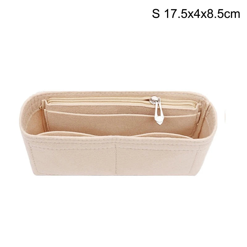 1PC Felt Insert Bag Organizer, Makeup Organizers, Liner Perfect for Brand Women's Handbags For And Cosmetic Bags Oasis Select Beige S
