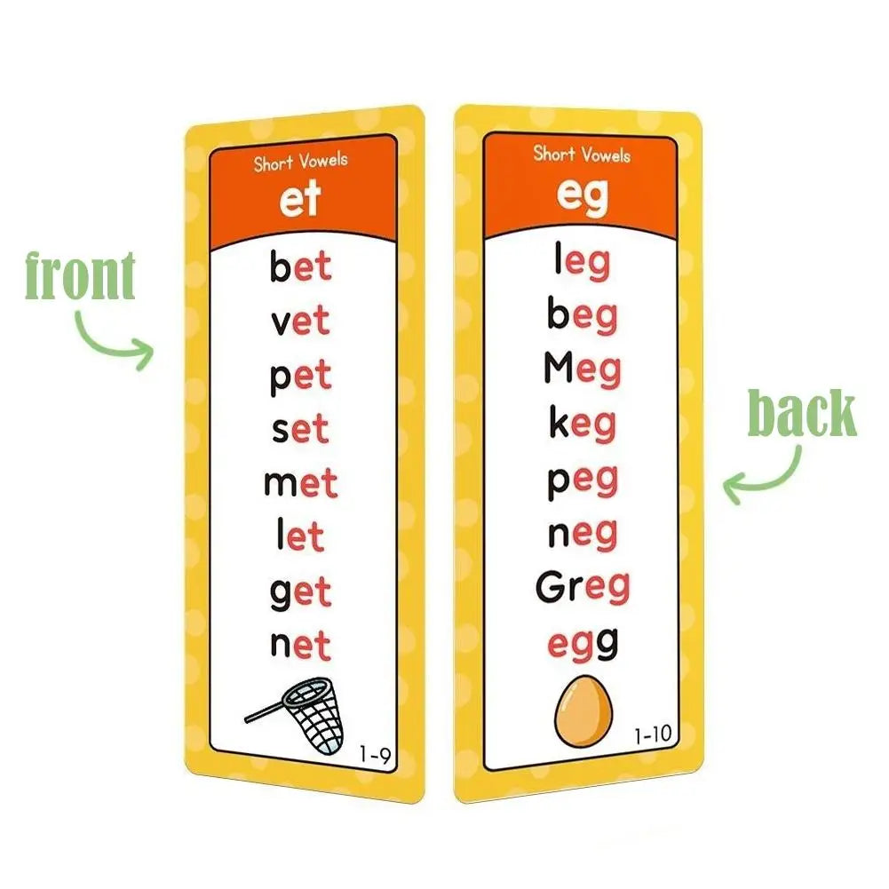 60-Piece Phonics Flash Cards for Kids – CVC Word Spelling