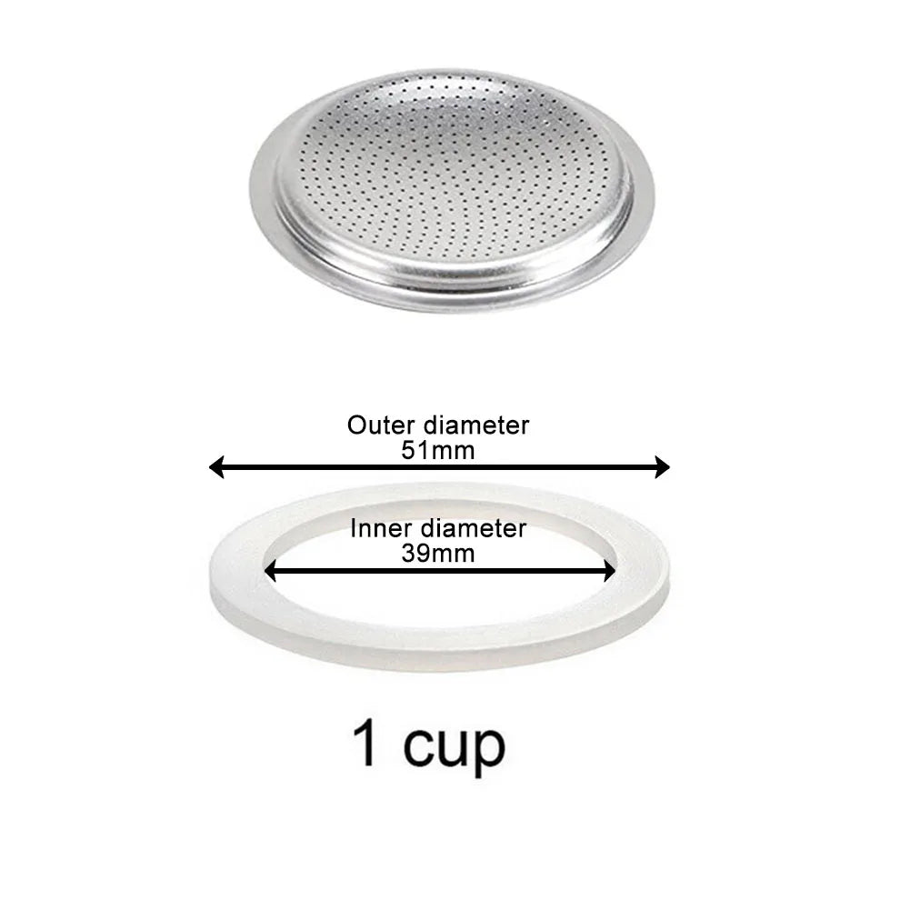 Coffee Rubber Ring Italian Moka Pot Flexible Washer Gasket Ring Replacenent Parts For Cups Moka Pot For Express Pots Oasis Select 1 cup