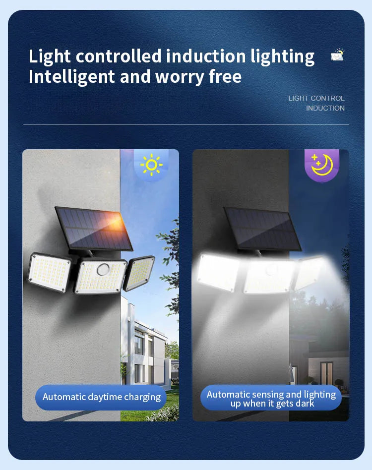 Solar Courtyard Light 164LED Intelligent Induction Solar Light Outdoor Lighting Wall Light Entrance Garden Oasis Select