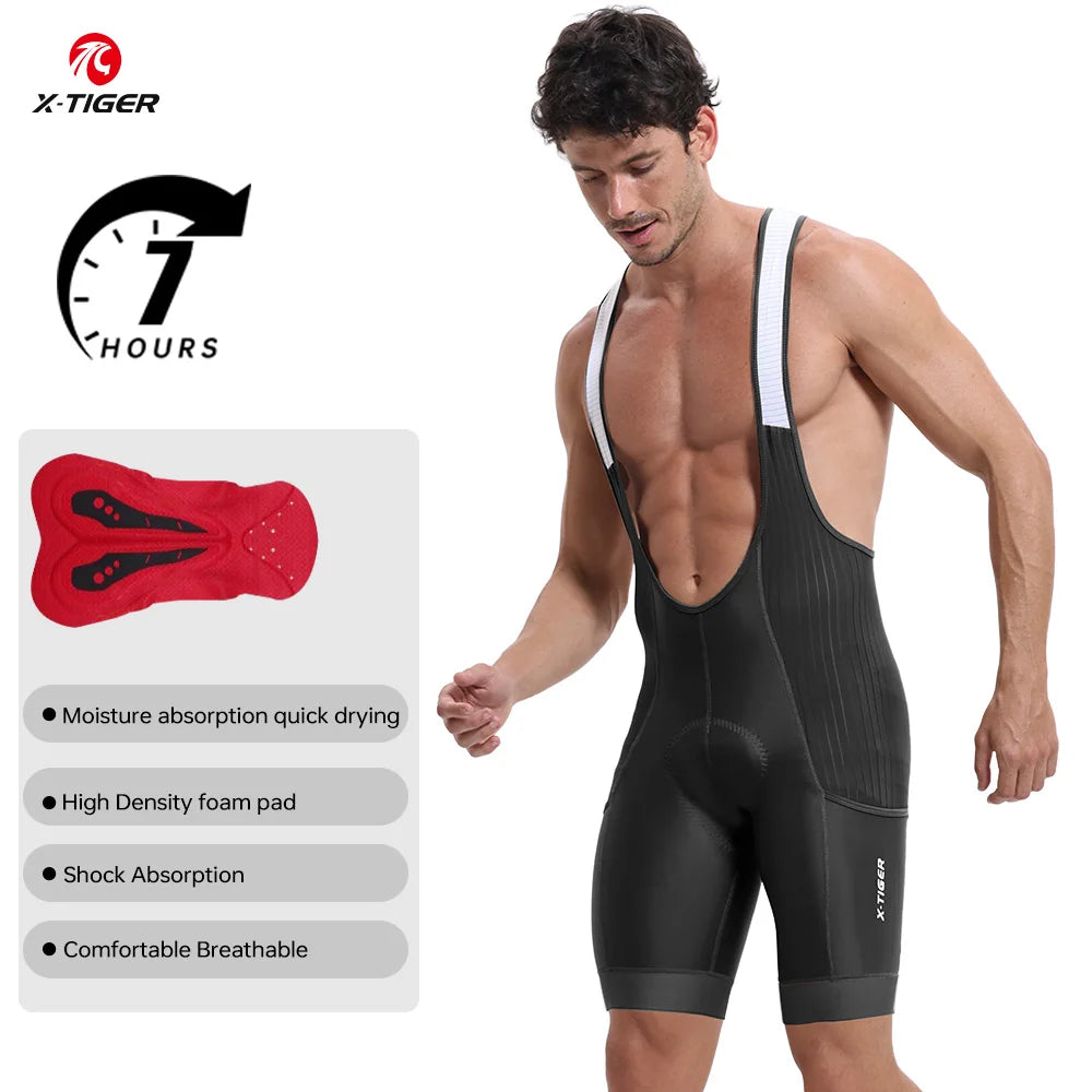 X-TIGER Cycling Bib Shorts Men Professional Mountain Road Bike Shorts Designed for 7 Hour Long Distance Rides Cycling Clothing Oasis Select 36401 L