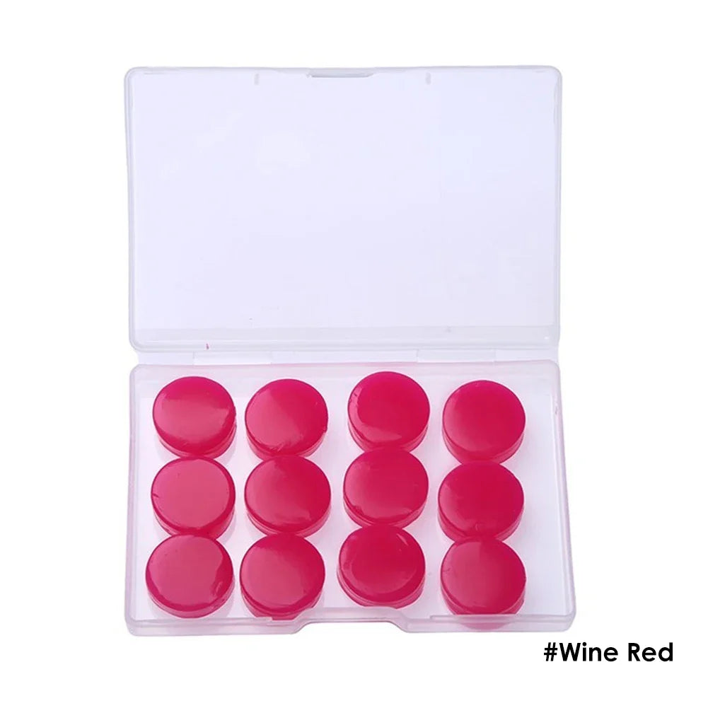 12Pcs Silicone Sleeping Ear Plugs Noise Reduction Anti Snore Sound Insulation Earplug Sleep Ear Protection Reusable Ear Plugs Oasis Select Wine Red