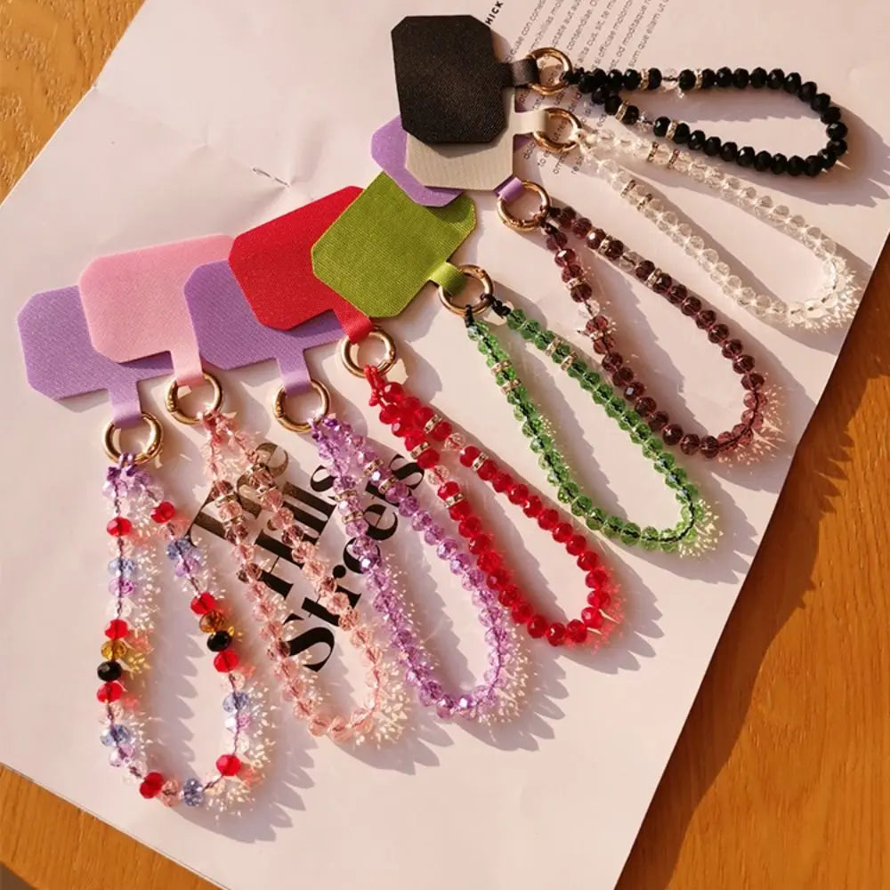 Phone Charms Crystal Beads Crystal Phone Straps Lanyard Hand Wrist Mobile Phone Chain String Luxury Cellphone Strap Key Lanyards Oasis Select