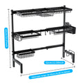 Kitchen Sink Shelf Sink Dish Rack Drain Rack Dish Storage Artifact Countertop Retractable Dish Rack Oasis Select Black six basket