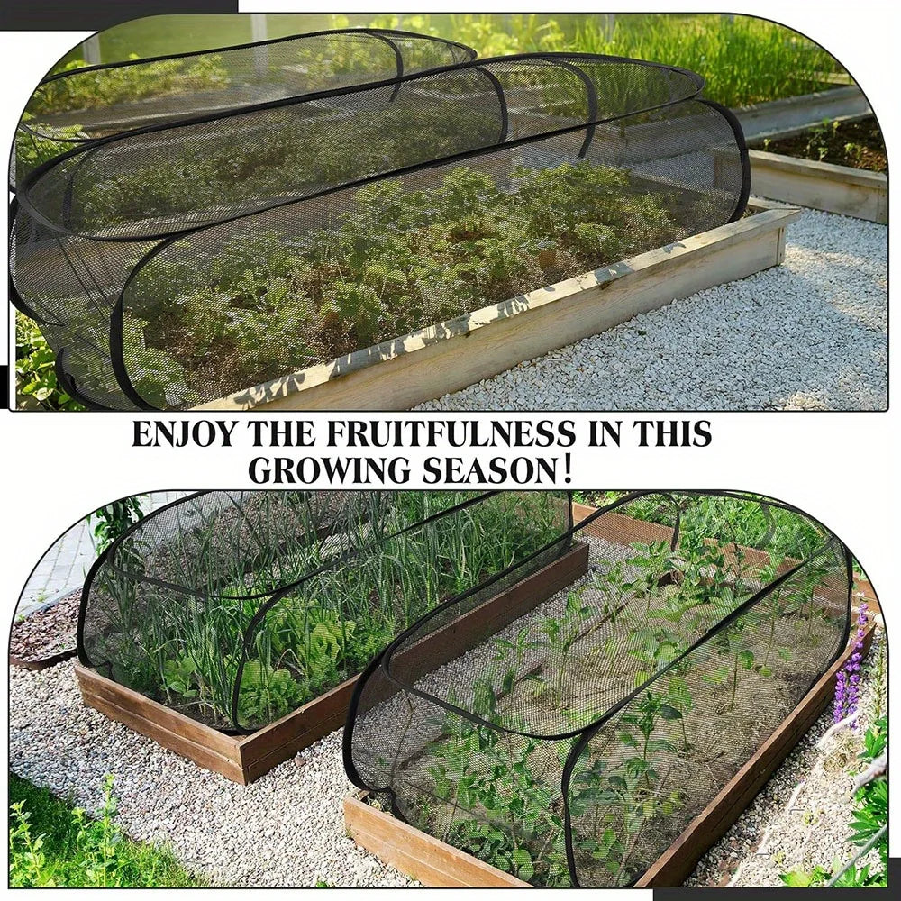 Foldable Plant Protection Netting Raised Beds Bird Control Garden Row Covers with Ground Stakes Mesh Plant Cage Flower Beds Oasis Select