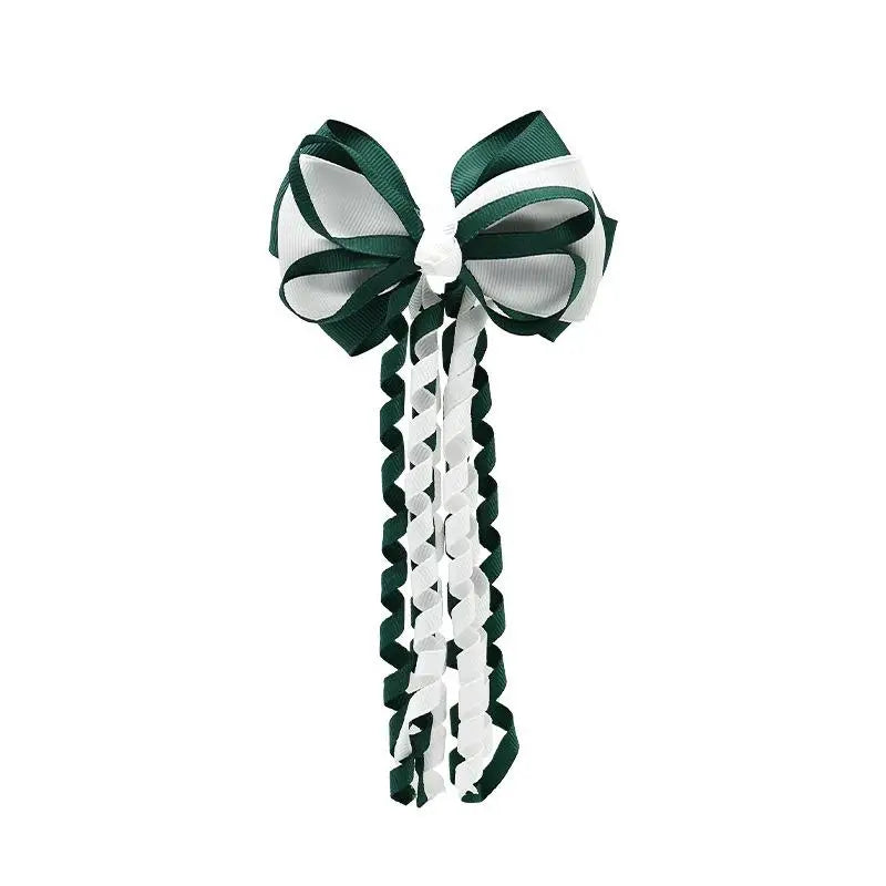 Festival Bow Hair Clips – Curly Ribbon Tassel Hairpins for Girls Hair Bow Clip Oasis Select A2