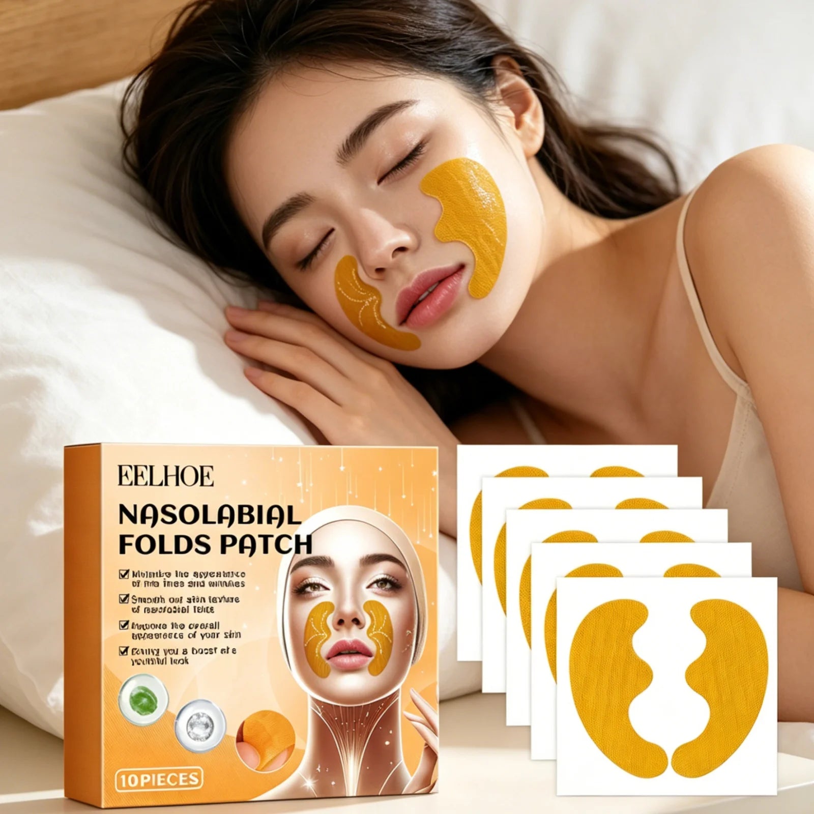 EELHOE Nasolabial Fold Patches – Anti-Wrinkle & Skin Firming Anti-Wrinkle Facial Patches Oasis Select