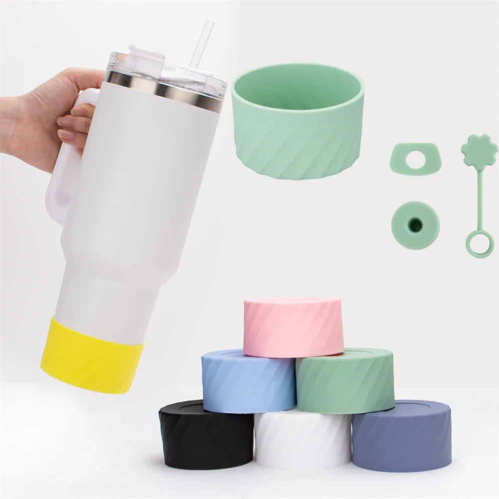 4Pcs Silicone Spill Proof Stopper Set for Stanley 40oz Cup Protective Boot and Straw Covers Reusable Water Bottle Accessories Oasis Select