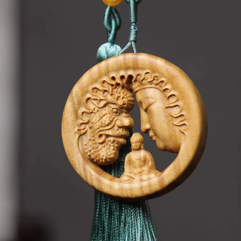 Green sandalwood carving a read between pendant Buddha magic hand pendant car pendant pendant Oasis Select