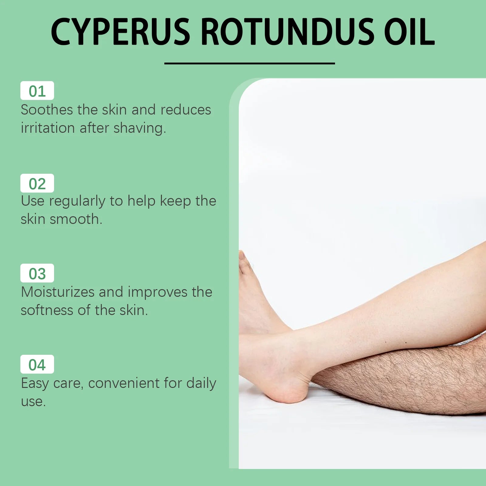 60ml Cyperus Rotundus Oil Gentle Hair Removal Care Oil Body Hair Inhibitor Serum Moisturizing Nourishing Natural Cypress Oil New Oasis Select