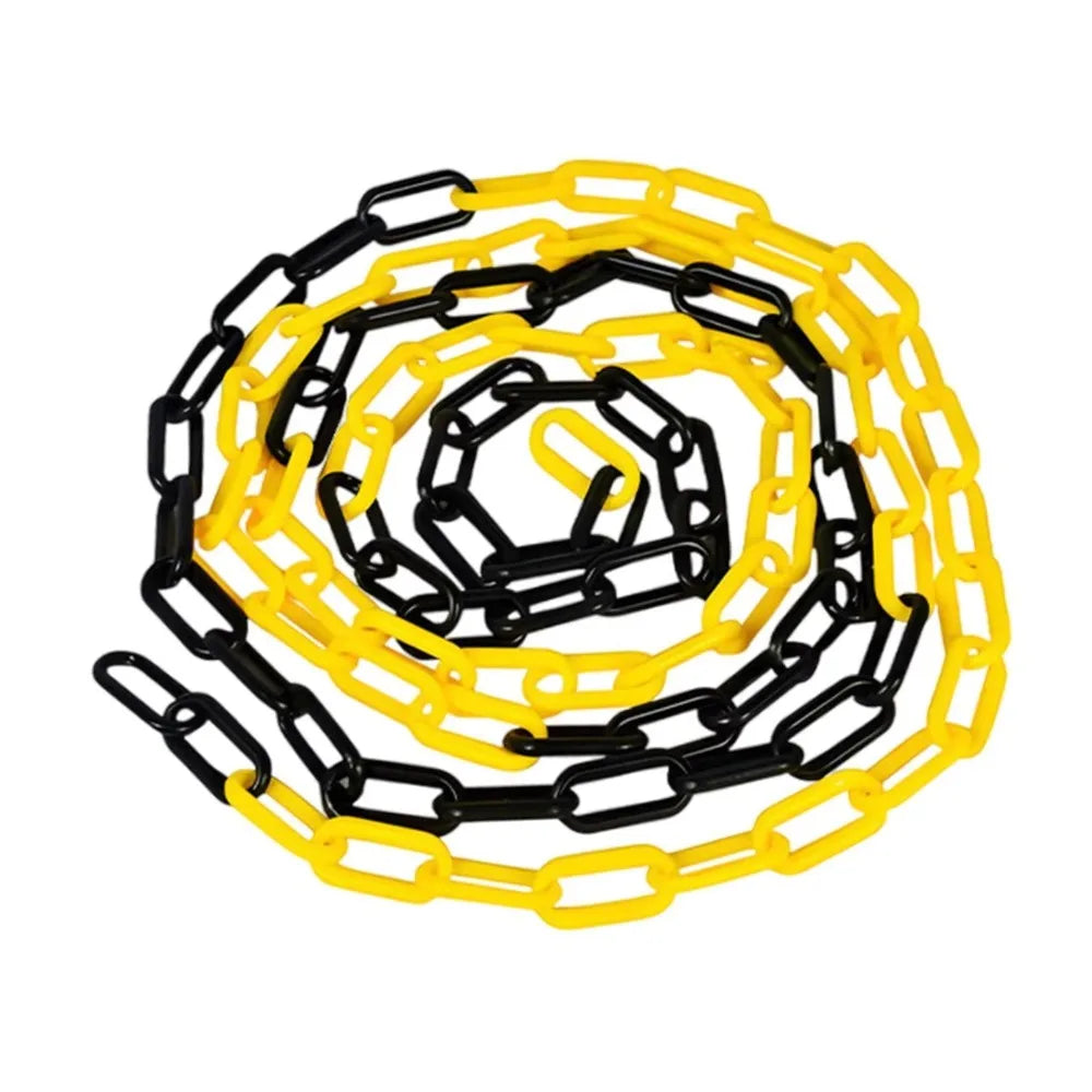 5m Security Barrier Chain Red and White Black and Yellow Traffic Chain Barrier Link Plastic 6mm/8mm/10mm Crowd Control Barrier Oasis Select Yellow 8mm-B2 1