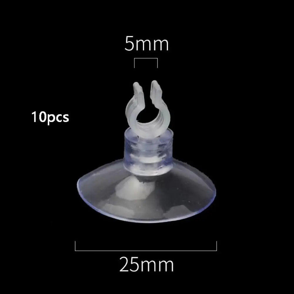 10pcs Soft PVC Aquarium Sucker Clear Multi-specification Fish Tank Suction Cup Strong Adsorption with Hook Air Hose Clamp Wire Oasis Select 5x25mm