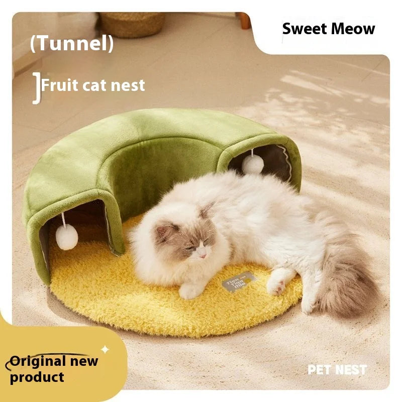 New Winter Warm Cat Bed, Dog Sleeping Bed, Plush Cat Princess Style, Dopamine Little Nest, Teddy Bed, Cute and Versatile Oasis Select