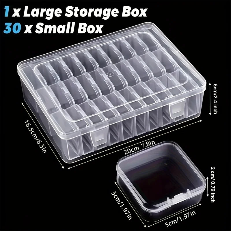 Plastic Storage Box Set With Small Containers For Jewelry Beads Craft Accessories Clear Organizer Case Fridge Produce Basket Oasis Select