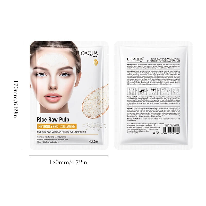 BIOAQUA White Rice Forehead Patches – Anti-Wrinkle Gel Mask 5pk Forehead Gel Mask Oasis Select