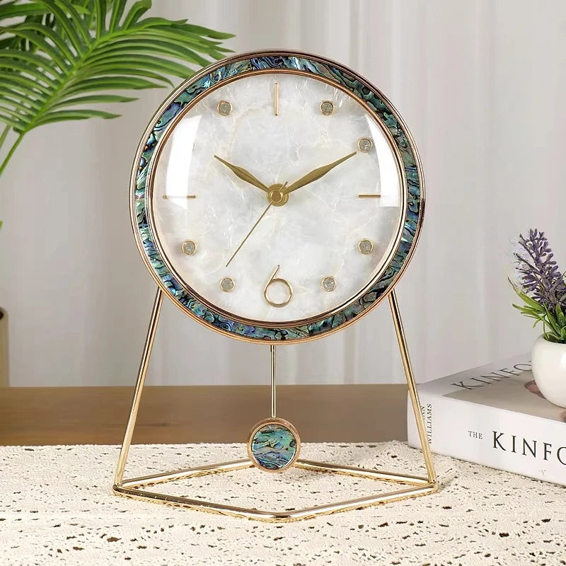 Light Luxury Clock Living Room Simple Fashionable Silent Modern Creative Desk Clock Ornament for Home Use Oasis Select
