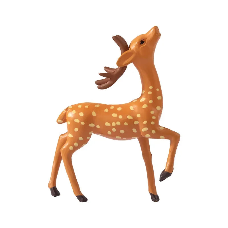 Mini Deer Realistic Elk Figurine Woodland Animal Figurines Desktop Model Collection Party Favors Educational Learning Toys Oasis Select