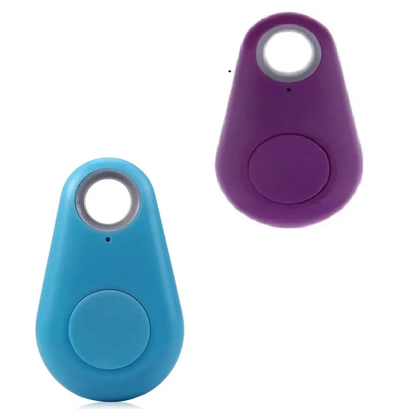1/2pcs Mini Fashion Smart Dog Pets Bluetooth 4.0 GPS Tracker Anti-lost Alarm Tag Wireless Child Bag Wallet Key Finder Locator Oasis Select Purple-Blue