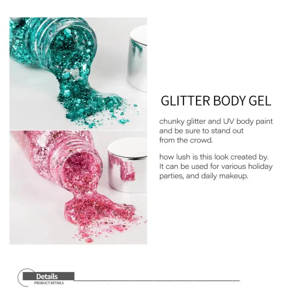 HANDAIYAN Body Face Glitter Gel – Waterproof Festival Sequins