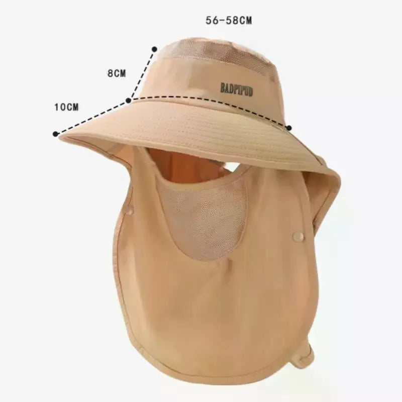 Women's UV Protective Wide Brim Sun Hat With Shawl Neck Protection Breathable Summer Outdoor Sports Fishing Hat Oasis Select
