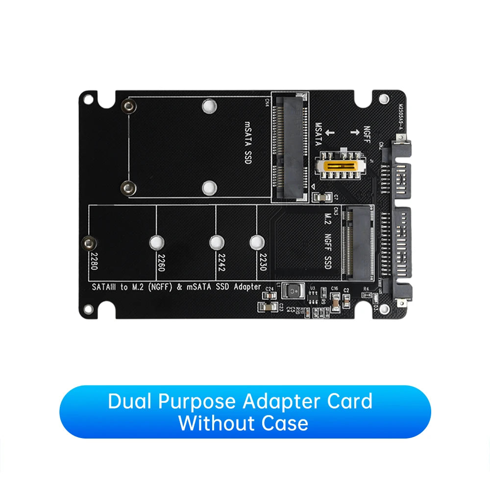 M. 2 Solid State SSD to SATA 3.0 External Hard Disk Box NGFF MSA to Serial Port Adapter Dual Use 2-in-1 Adapter Board Oasis Select Without case