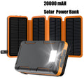New Portable Solar Power Bank 20000mAh Large Capacity Charger Compatible with IOS Android USB-A And USB-C Fast Charging outdoor Oasis Select 1 pcs Battery