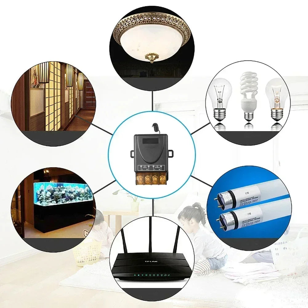 433MHz Wireless Remote Control Switch AC/DC 30A Relay – 100M Range Wireless Relay Switch Oasis Select
