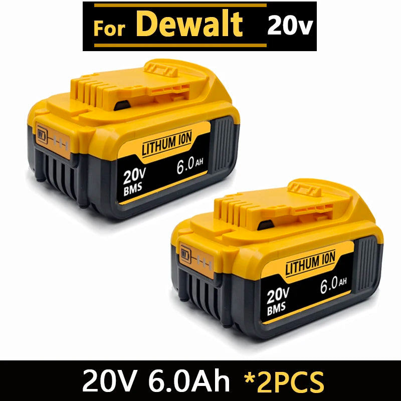 New for Dewalt lithium battery 20V/20V universal lithium battery fast charging DCB118 DCB115 DCG405 DCF512 DCD805 DCF887 battery Oasis Select 2Pcs-6.0Ah