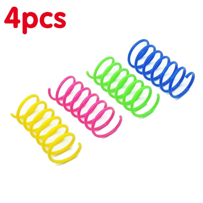 4-24pcs Kitten Coil Spiral Springs Cat Toys Interactive Gauge Cat Spring Toy Colorful Springs Cat Pet Toy Pet Products Oasis Select 4pcs