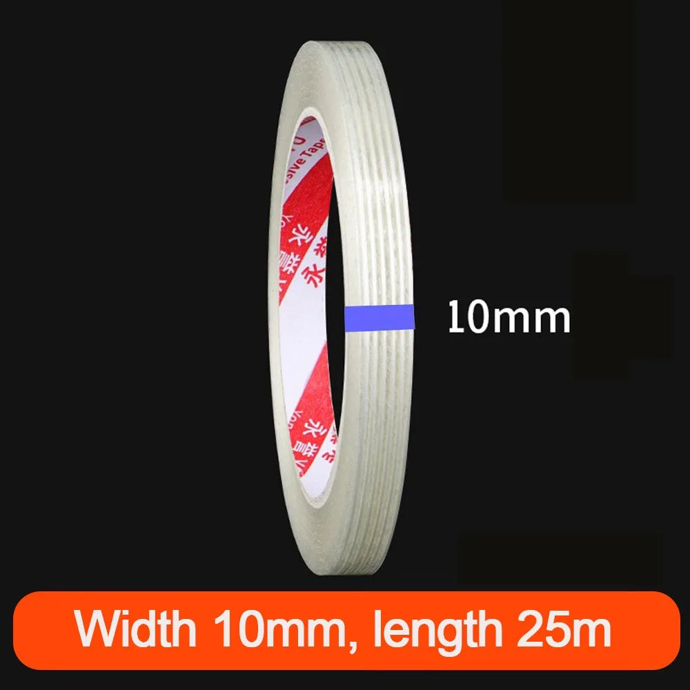 New Strong Stripes Fiberglass Tape Single-sided High Temperature Resistance Strapping Tape 25M Fixed Seal Oasis Select 10MM