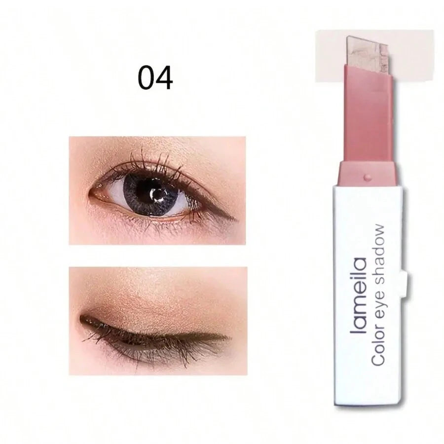 Dual-Color Shimmer Eyeshadow Stick – Waterproof Cream Pencil
