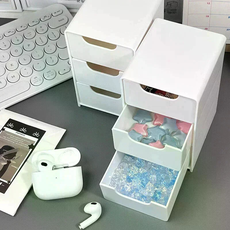 3-Tier Cosmetic Organizer Box with Drawers | Jewelry & Desk