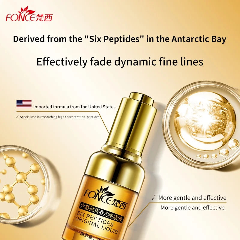 FONCE Hexapeptide Anti-Wrinkle Serum Anti Aging for Face Lifting Firming Fade Fine Lines Skin Brightening Hyaluronic Acid Serum Oasis Select