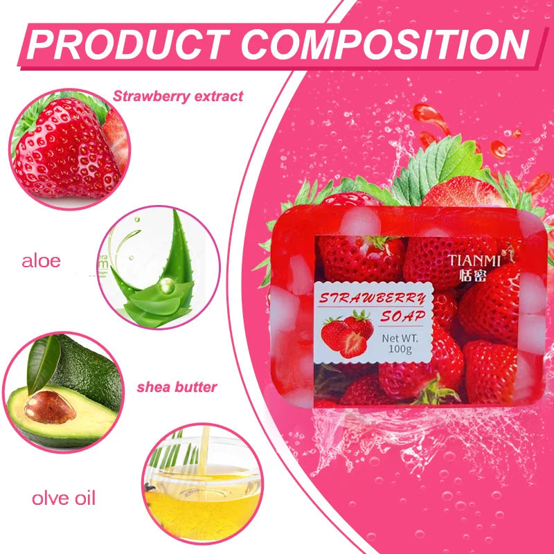 Strawberry Jelly Soap, rich in strawberries and Revlon, deeply cleanses, cleanses, bathes the whole body Oasis Select