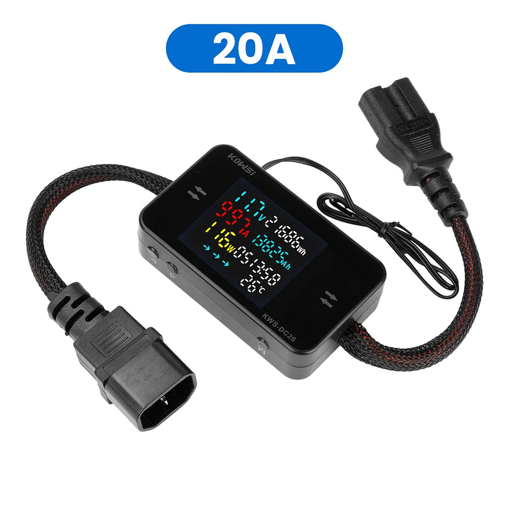 KWS-DC26 Battery Charger Tester DC8-80V 20A/25A/35A/50A Ammeter LCD Bidirectional Measurement Battery Level Detector Power Meter Oasis Select 20A