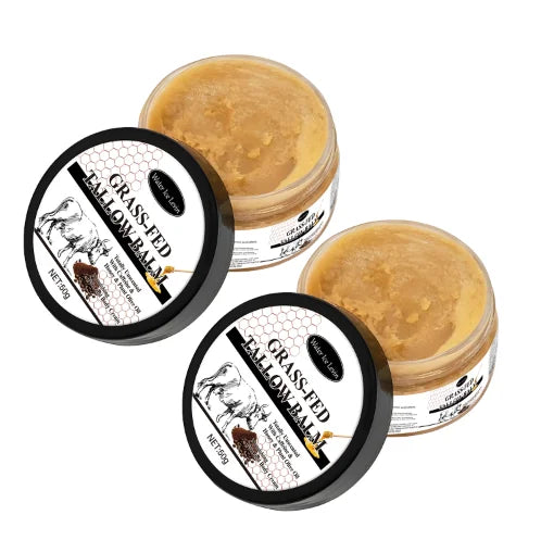 Grass-Fed Tallow Balm with Bee Venom & Caffeine, Unscented Moisturizer for Face & Body, Hydrates & Repairs Dry Skin. Oasis Select Brown 50g