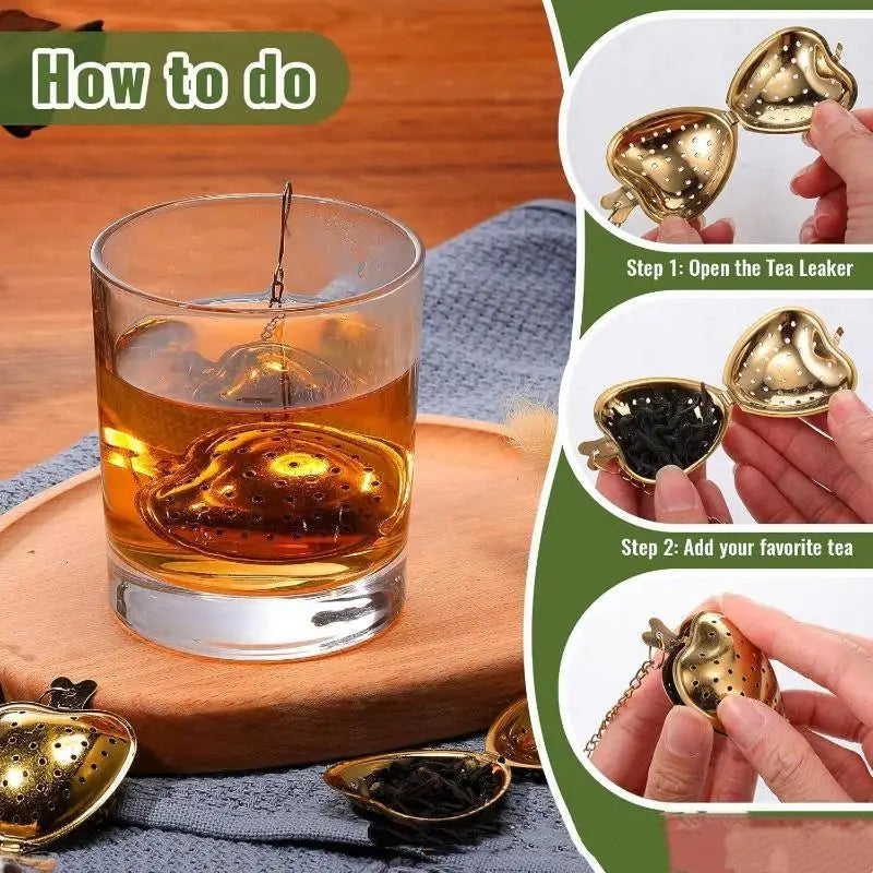 Stainless Steel Fine Mesh Heart Shaped Tea Strainer Reusable Infuser for Tea Lovers Daily Home Drinking Use Oasis Select