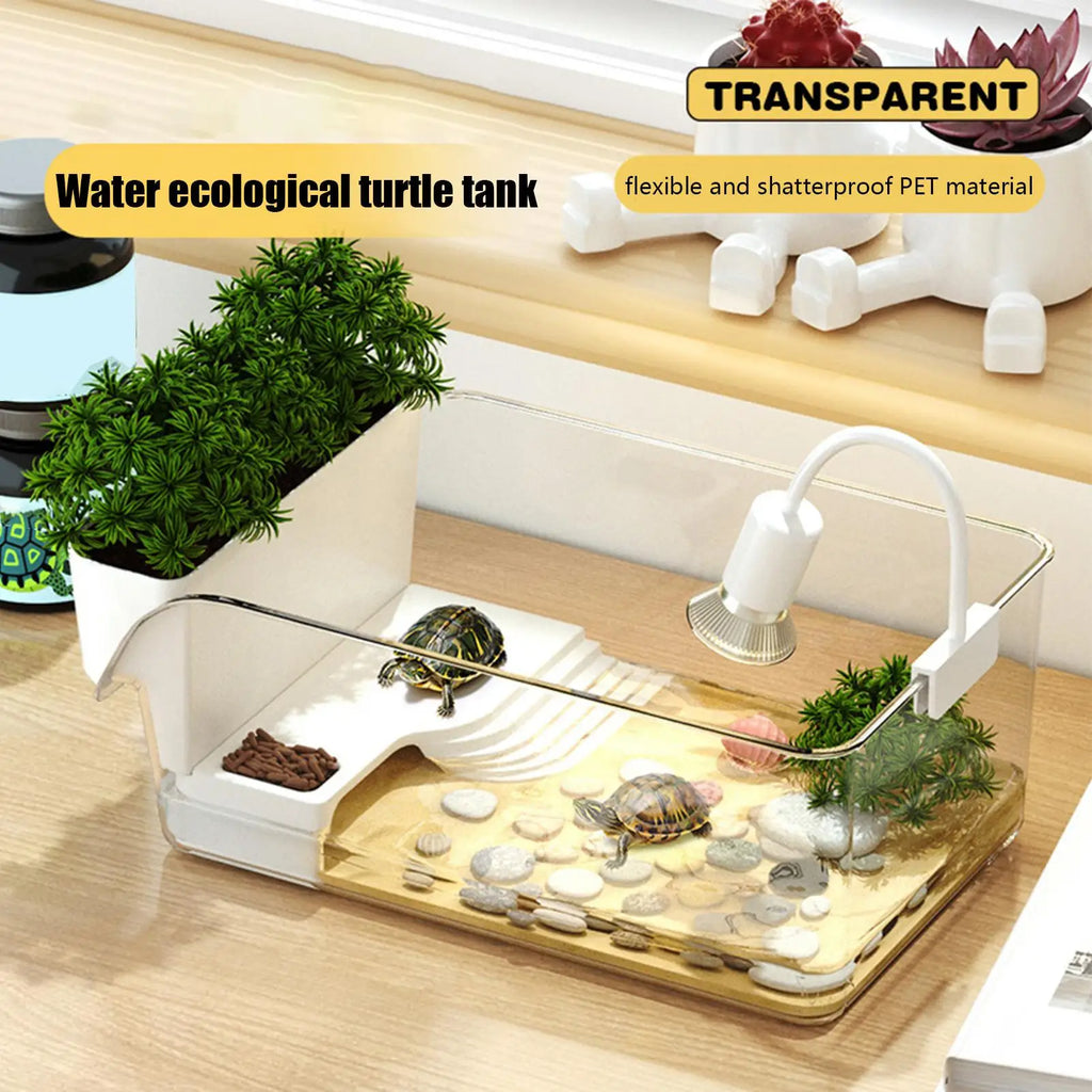 Aquatic Turtle Tank Reptile Habitat Box Transparent Small Tortoise Breeding Box for Reptile Crab School Science Class Nature Oasis Select