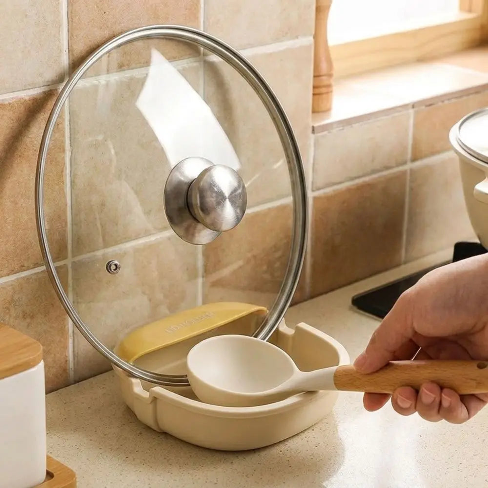 Silicone Suction Cup Pot Lid & Spoon Holder | Heat-Resistant
