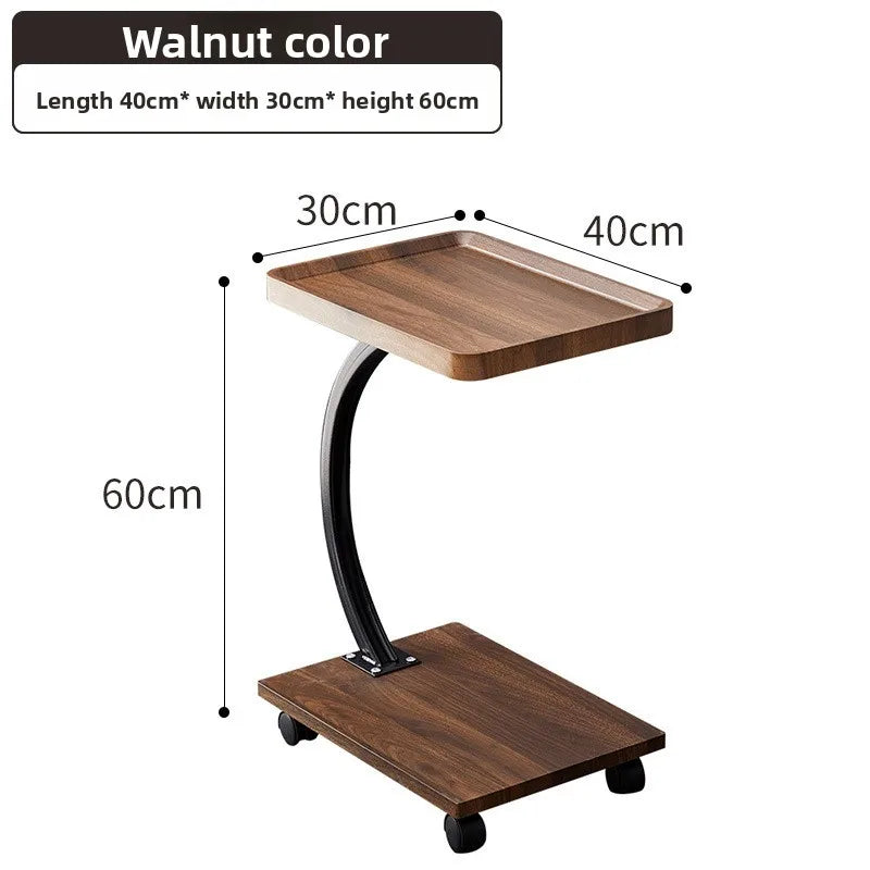Multi-functional Sofa side table removable mini small coffee table small table with wheels sturdy and durable Oasis Select Walnut A