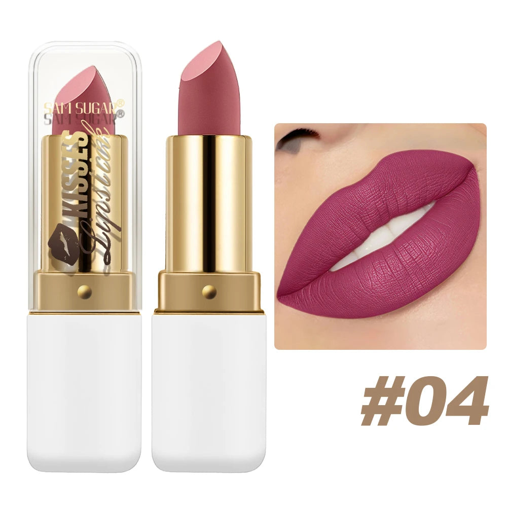 SAM SUGAR Metallic Pearlescent Lipstick – Matte Velvet Waterproof