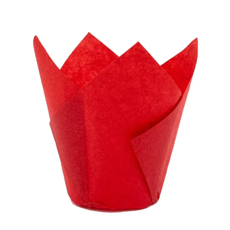 Cupcake Liners Muffin Liners Holders for Baking Cups Cupcake Wrappers in Standard Size Classic Parchment Paper Cupcake Liners Oasis Select Red 50PCS-1 SET