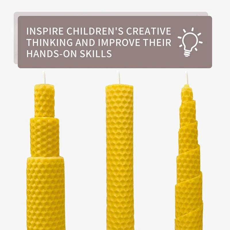 WISH 10 Pieces 100% Natural Beeswax Candle Making Kit, Honeycomb Texture DIY Beeswax Candle Craft Set Oasis Select