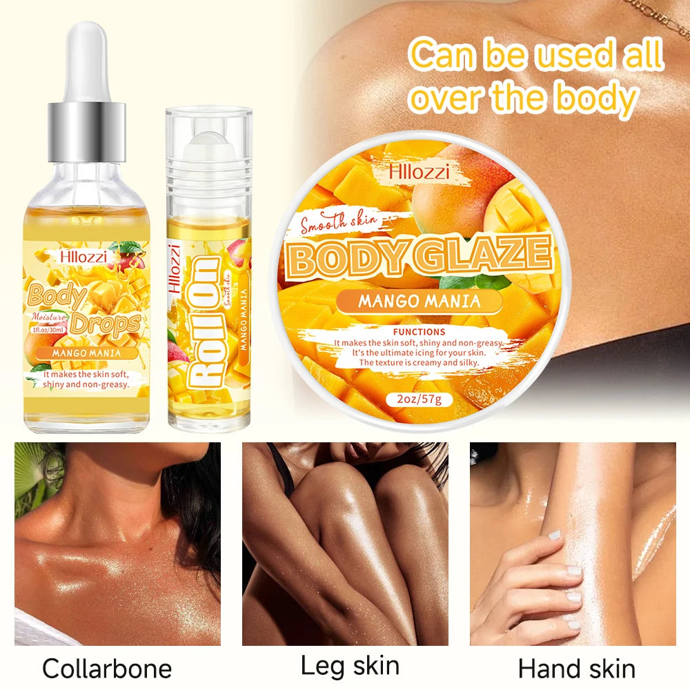 The Mango Body Glaze and Oil Set includes a rollerball applicator, suitable for dry skin, providing moisturizing . Oasis Select