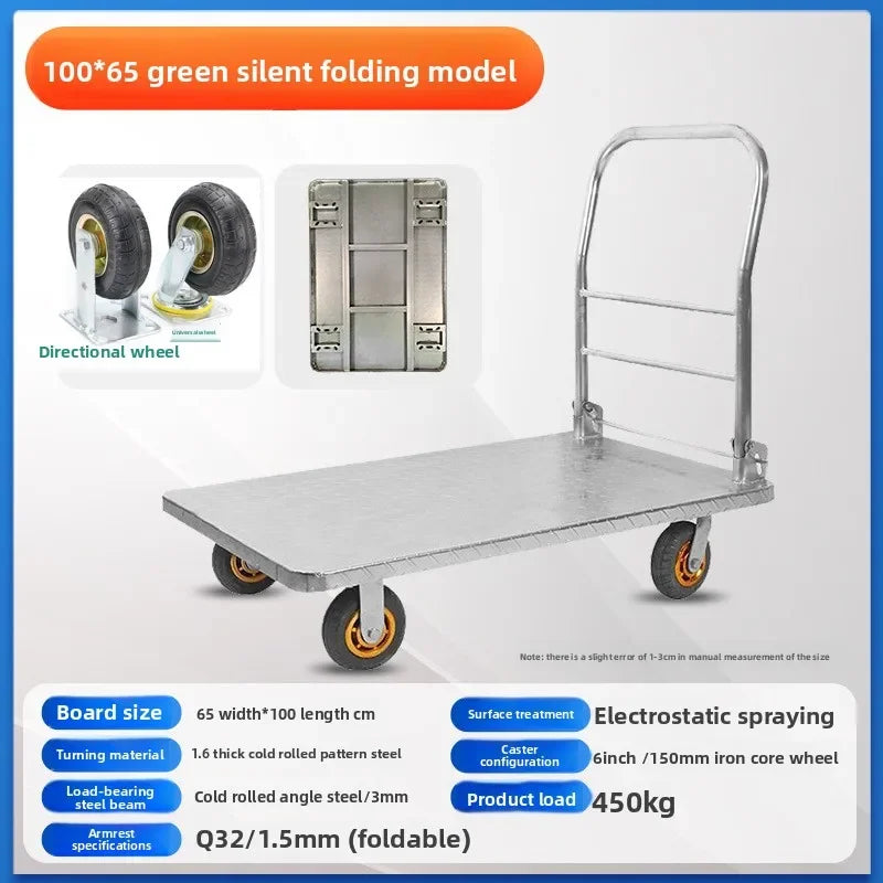Multi-functional trolley flatbed trailer moving flatbed trailer trolley pulling load bearing folding trailer Oasis Select 100-65-6D